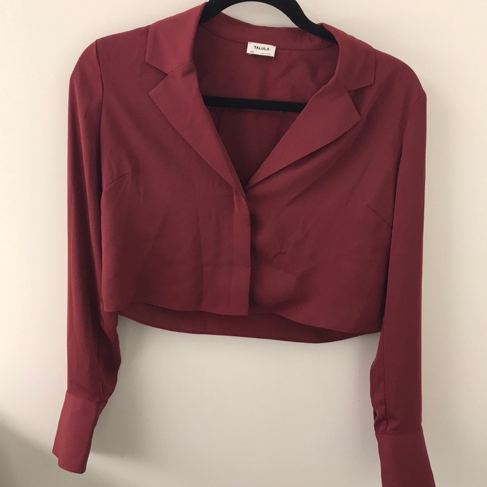 Burgundy Talula cropped blouse